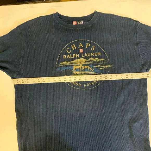 Ralph Lauren Chaps Mens Graphic Outdoor Adventure Cotton Waffle Long Sleeve SZ L - Picture 10 of 12